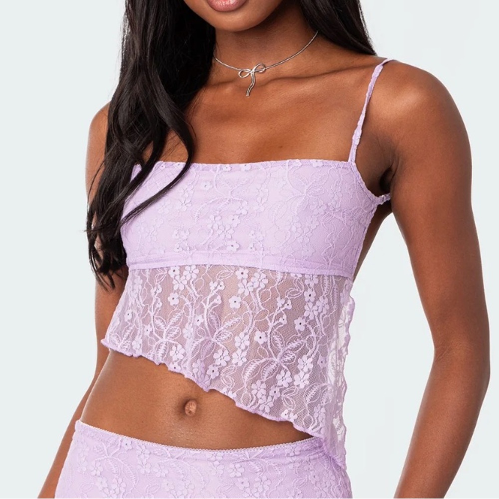 NWT Edikted Lavender Open Back Tank Top (Lyra)